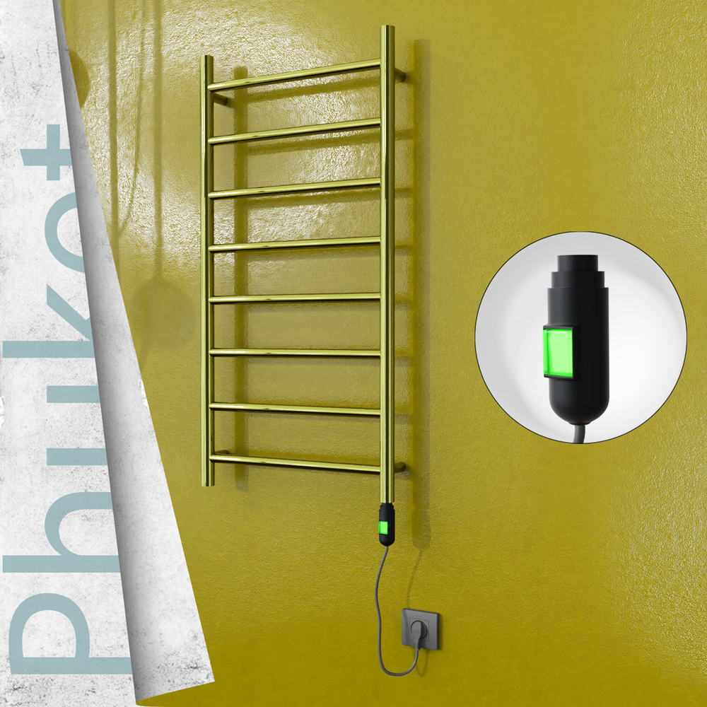 Phuket Sèche-serviettes Électrique en Inox 500x1000 Doré (Interrupteur Marche/Arrêt) 200W - 1