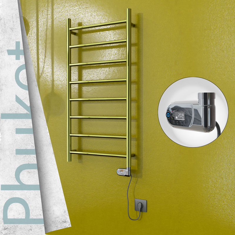 Phuket Sèche-serviettes Électrique en Inox 500x1000 Doré (Thesis Thermostat) 200W 