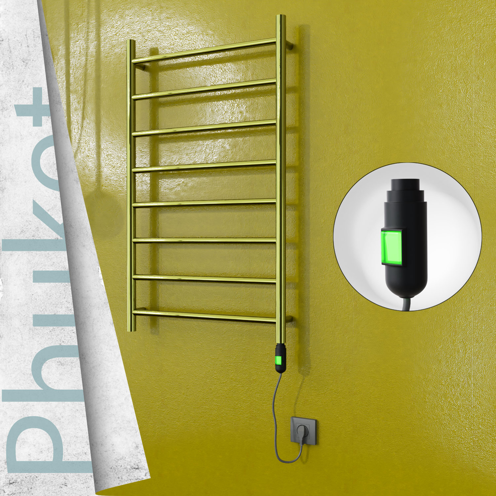 Phuket Sèche-serviettes Électrique en Inox 600x1000 Doré (Interrupteur Marche/Arrêt) 200W - 1