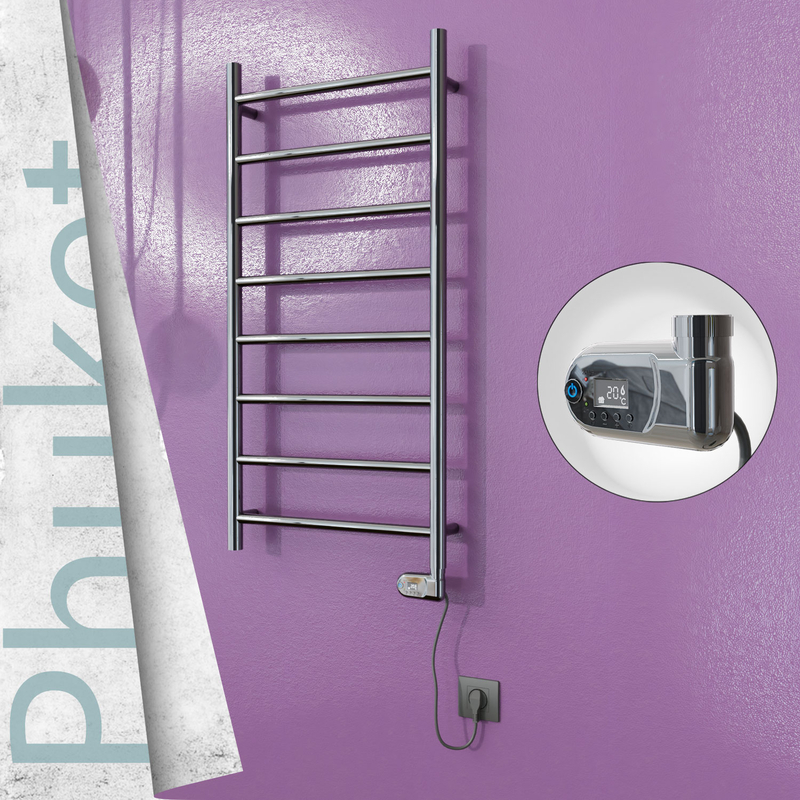 Phuket Stainless Steel Electric Towel Warmer  500x1000 Polished Finish (Thesis Thermostat) 200 W 