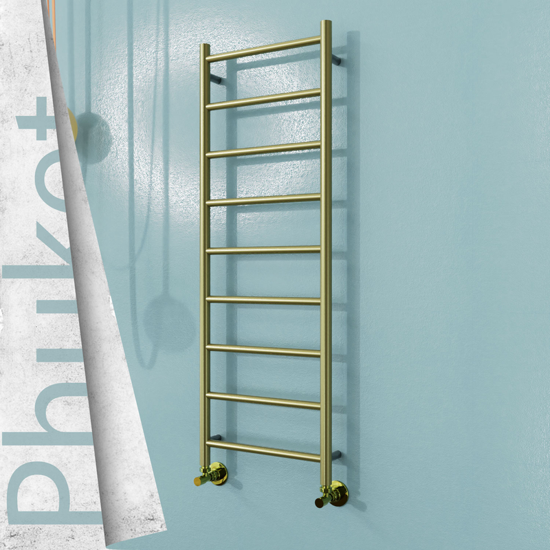Phuket Stainless Steel Towel Rail 400x1200 Satin Gold 