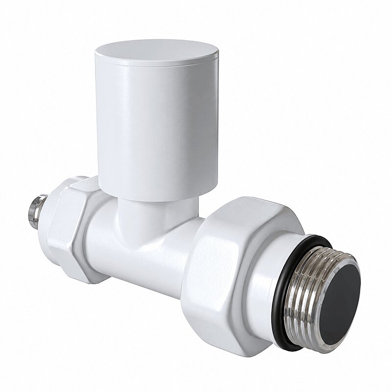 Radiator Valve 1/2'' Blanc Straight Pex (Metal Head 16x2 Connection) 