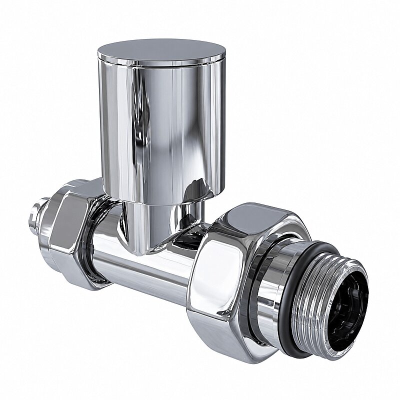 Radiator Valve 1/2'' Chrome Straight Pex (Metal Head 16x2 Connection)