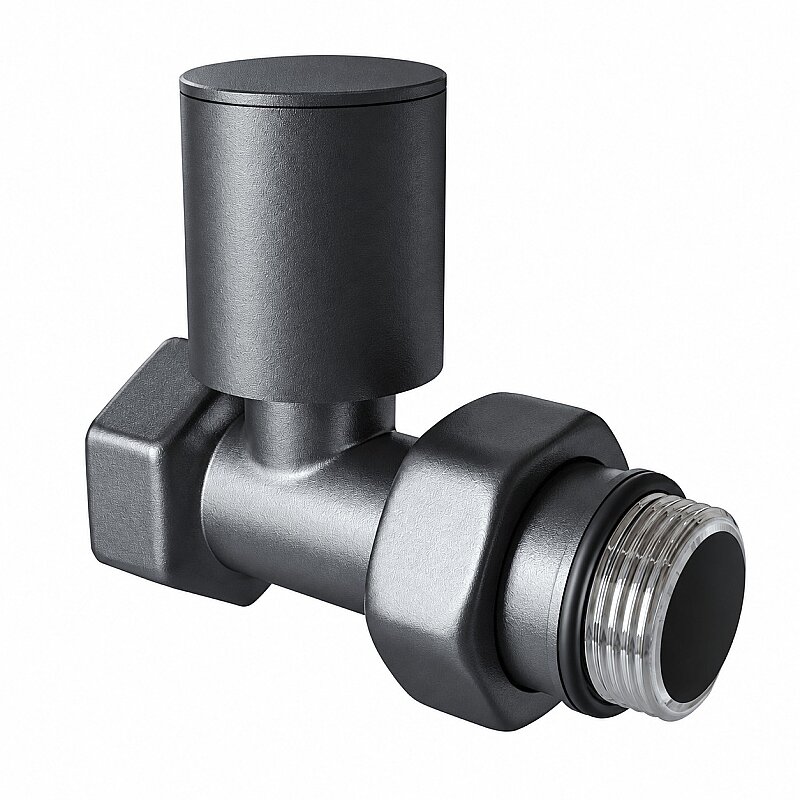 Radiator Valve 1/2'' Dark Anthracite Straight (Metal Head)