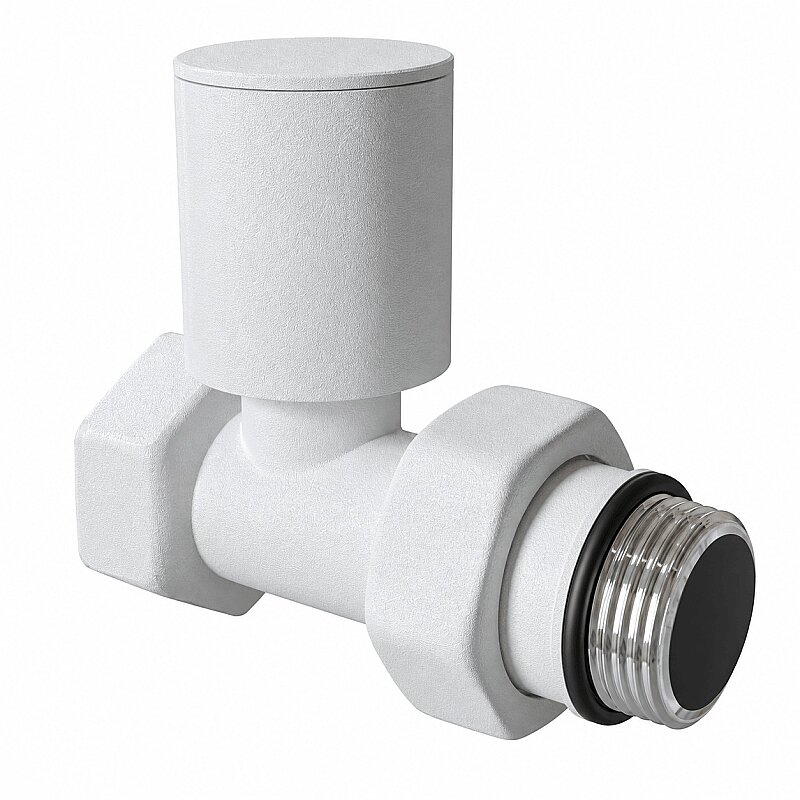 Radiator Valve 1/2'' Texture White Straight (Metal Head)