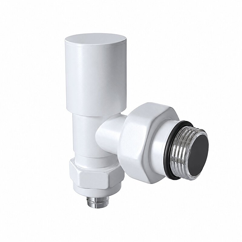 Radiator Valve 1/2'' White Corner Pex (Metal Head 16x2 Connection)
