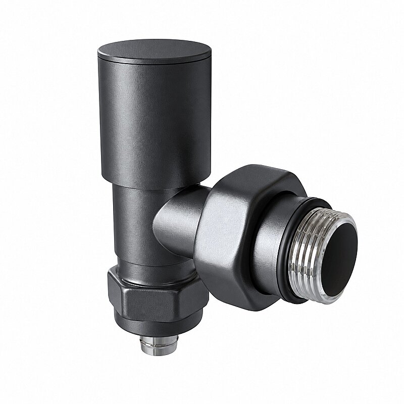 Radiator Valve 1/2'' Dark Anthracite Corner Pex (Metal Head 16x2 Connection)