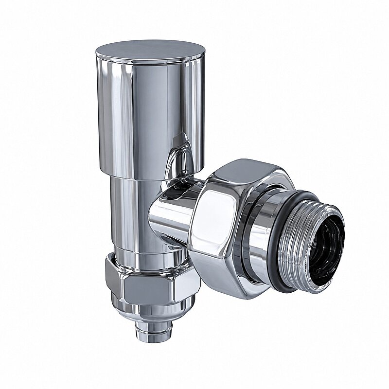 Radyatör Vanası 1/2'' Krom Köşe Pex (Metal Volanlı 16*2mm Boru Bağl. Rakorlu)