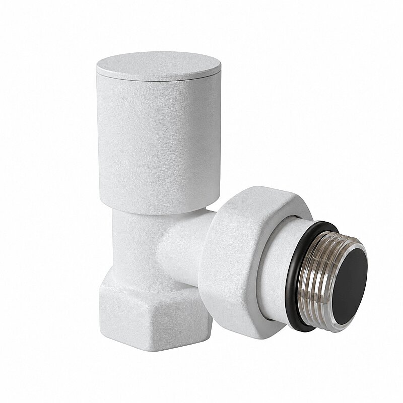 Radyatör Vanası 1/2'' Pütürlü Beyaz Köşe (Metal Volanlı) 