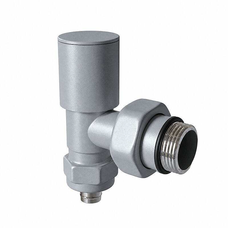 Radiator Valve 1/2'' Texture Grey Corner Pex (Metal Head 16x2 Connection)