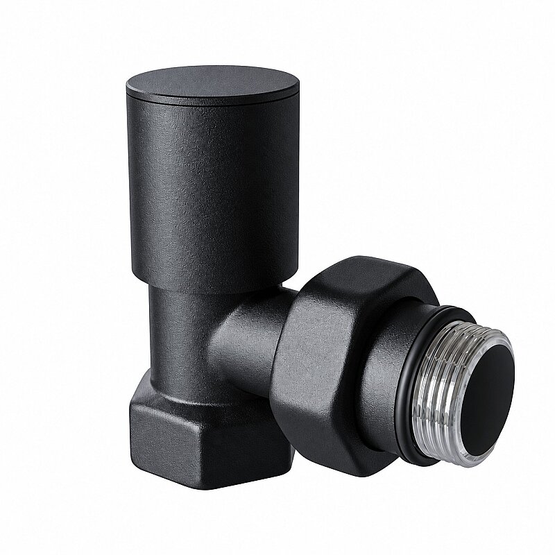 Radiator Valve 1/2'' Texture Black Corner (Metal Head)