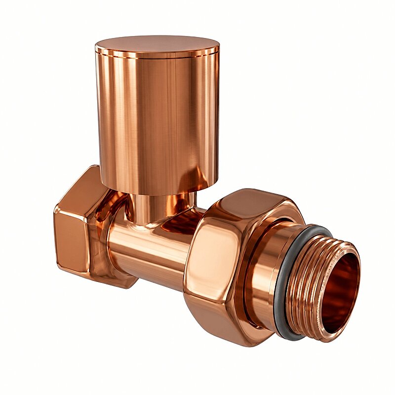 Radyatör Vanası 1/2'' Rose Gold Düz (Metal Volanlı)
