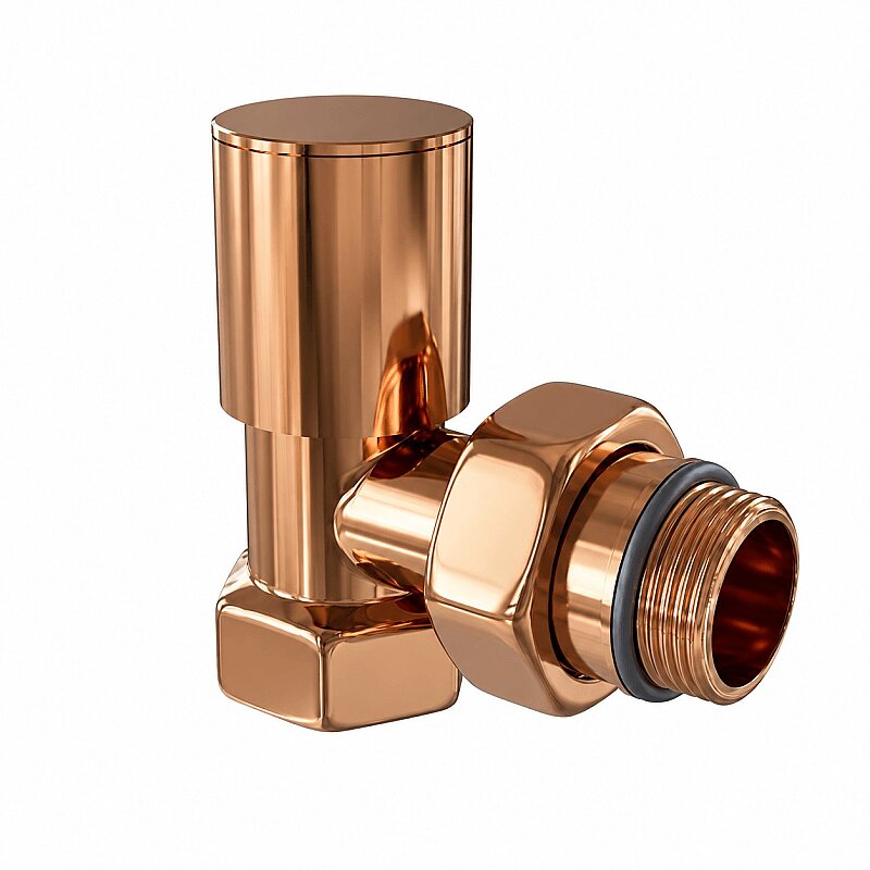 Radyatör Vanası 1/2'' Rose Gold Köşe (Metal Volanlı)