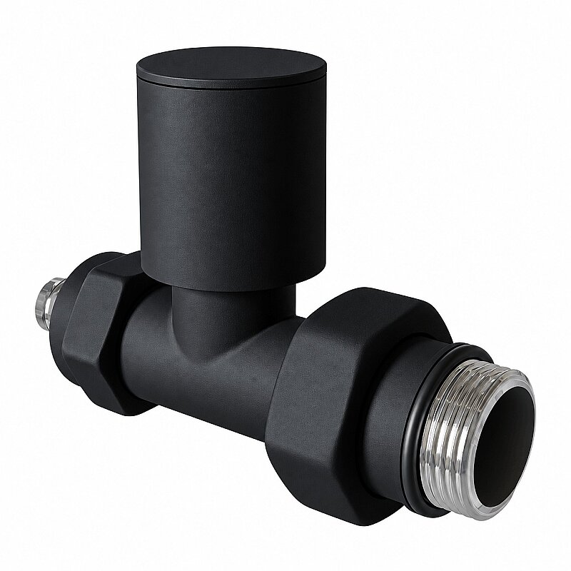 Radiator Valve 1/2'' Black Straight Pex (Metal Head 16x2 Connection)