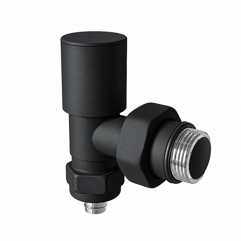 Radiator Valve 1/2'' Black Corner Pex (Metal Head 16x2 Connection)