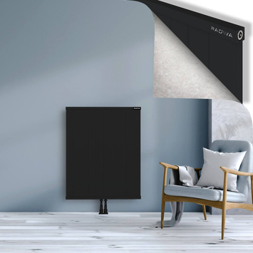 Rio Dekoratif Alüminyum Radyatör 1000x1004 Siyah Alt Orta 50mm