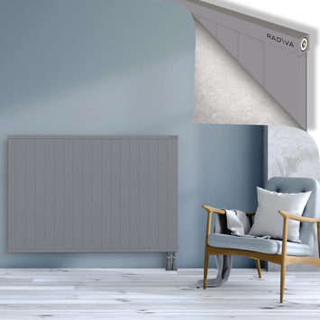 Rio Dekoratif Alüminyum Radyatör 1000x1804 Gri Alt Sağ 50mm