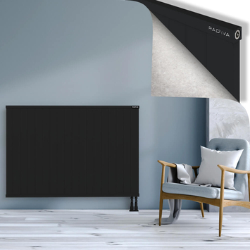 Rio Dekoratif Alüminyum Radyatör 1000x1804 Siyah Alt Sağ 50mm
