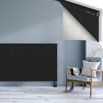Rio Dekoratif Alüminyum Radyatör 1000x2704 Siyah Alt Sağ 50mm