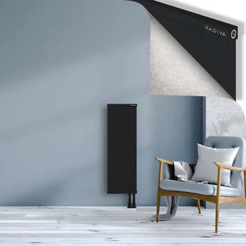 Rio Dekoratif Alüminyum Radyatör 1000x404 Siyah Alt Sağ 50mm