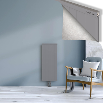 Rio Dekoratif Alüminyum Radyatör 1000x504 Gri Alt Orta 50mm