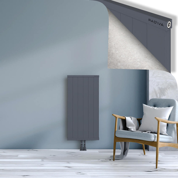 Rio Dekoratif Alüminyum Radyatör 1000x604 Antrasit Alt Orta 50mm
