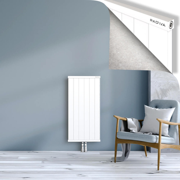 Rio Dekoratif Alüminyum Radyatör 1000x604 Beyaz Alt Orta 50mm