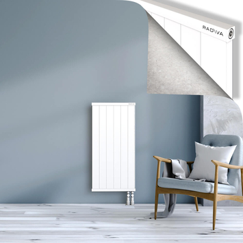 Rio Dekoratif Alüminyum Radyatör 1000x604 Beyaz Alt Sağ 50mm