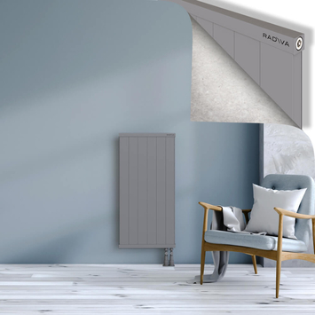 Rio Dekoratif Alüminyum Radyatör 1000x604 Gri Alt Sağ 50mm