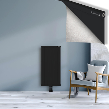 Rio Dekoratif Alüminyum Radyatör 1000x604 Siyah Alt Orta 50mm
