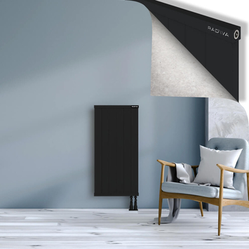 Rio Dekoratif Alüminyum Radyatör 1000x604 Siyah Alt Sağ 50mm