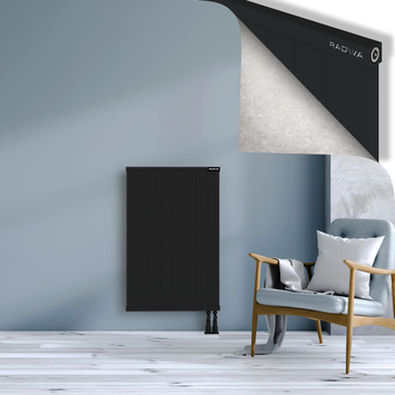 Rio Dekoratif Alüminyum Radyatör 1000x804 Siyah Alt Sağ 50mm