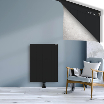 Rio Dekoratif Alüminyum Radyatör 1000x904 Siyah Alt Orta 50mm