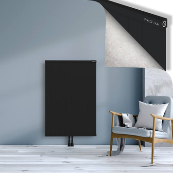 Rio Dekoratif Alüminyum Radyatör 1200x1004 Siyah Alt Orta 50mm