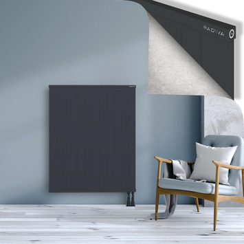 Rio Dekoratif Alüminyum Radyatör 1200x1204 Koyu Antrasit Alt Sağ 50mm