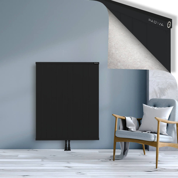 Rio Dekoratif Alüminyum Radyatör 1200x1204 Siyah Alt Orta 50mm