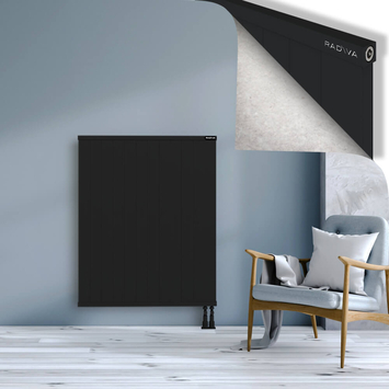 Rio Dekoratif Alüminyum Radyatör 1200x1204 Siyah Alt Sağ 50mm