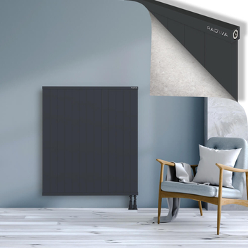 Rio Dekoratif Alüminyum Radyatör 1200x1304 Koyu Antrasit Alt Sağ 50mm
