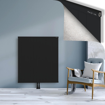Rio Dekoratif Alüminyum Radyatör 1200x1304 Siyah Alt Orta 50mm