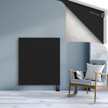 Rio Dekoratif Alüminyum Radyatör 1200x1304 Siyah Alt Sağ 50mm