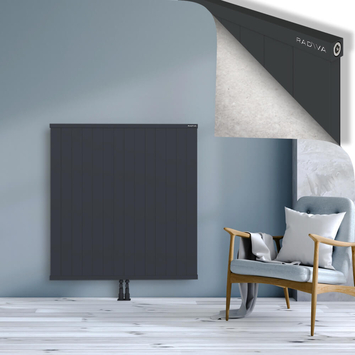 Rio Dekoratif Alüminyum Radyatör 1200x1404 Koyu Antrasit Alt Orta 50mm