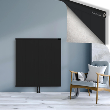 Rio Dekoratif Alüminyum Radyatör 1200x1404 Siyah Alt Orta 50mm