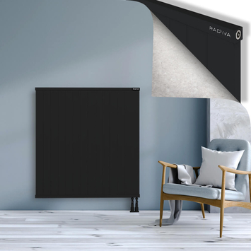 Rio Dekoratif Alüminyum Radyatör 1200x1404 Siyah Alt Sağ 50mm