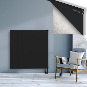 Rio Dekoratif Alüminyum Radyatör 1200x1504 Siyah Alt Sağ 50mm
