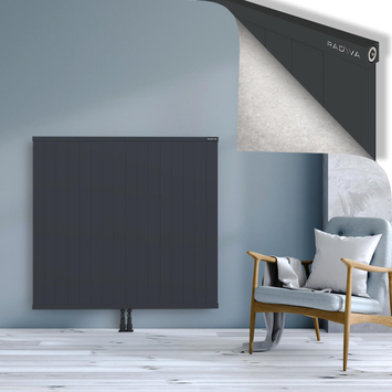 Rio Dekoratif Alüminyum Radyatör 1200x1604 Koyu Antrasit Alt Orta 50mm