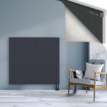 Rio Dekoratif Alüminyum Radyatör 1200x1604 Koyu Antrasit Alt Sağ 50mm
