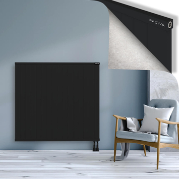 Rio Dekoratif Alüminyum Radyatör 1200x1604 Siyah Alt Sağ 50mm