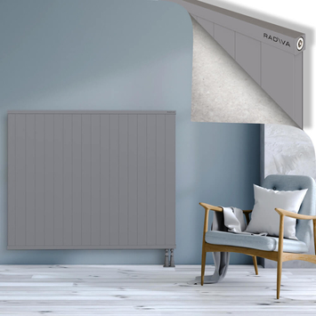 Rio Dekoratif Alüminyum Radyatör 1200x1804 Gri Alt Sağ 50mm