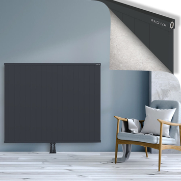Rio Dekoratif Alüminyum Radyatör 1200x1804 Koyu Antrasit Alt Orta 50mm