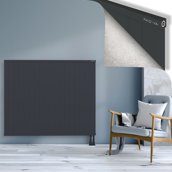 Rio Dekoratif Alüminyum Radyatör 1200x1804 Koyu Antrasit Alt Sağ 50mm